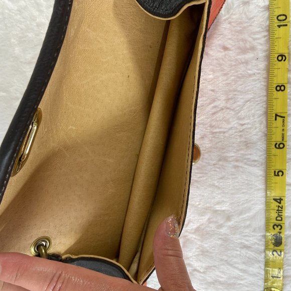 Vintage Tangerine Papaya  Dookey Croco Bag Wristlet - Picture 5 of 6